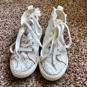 Cat & Jack White Lace High Tops// Toddler Girls 10